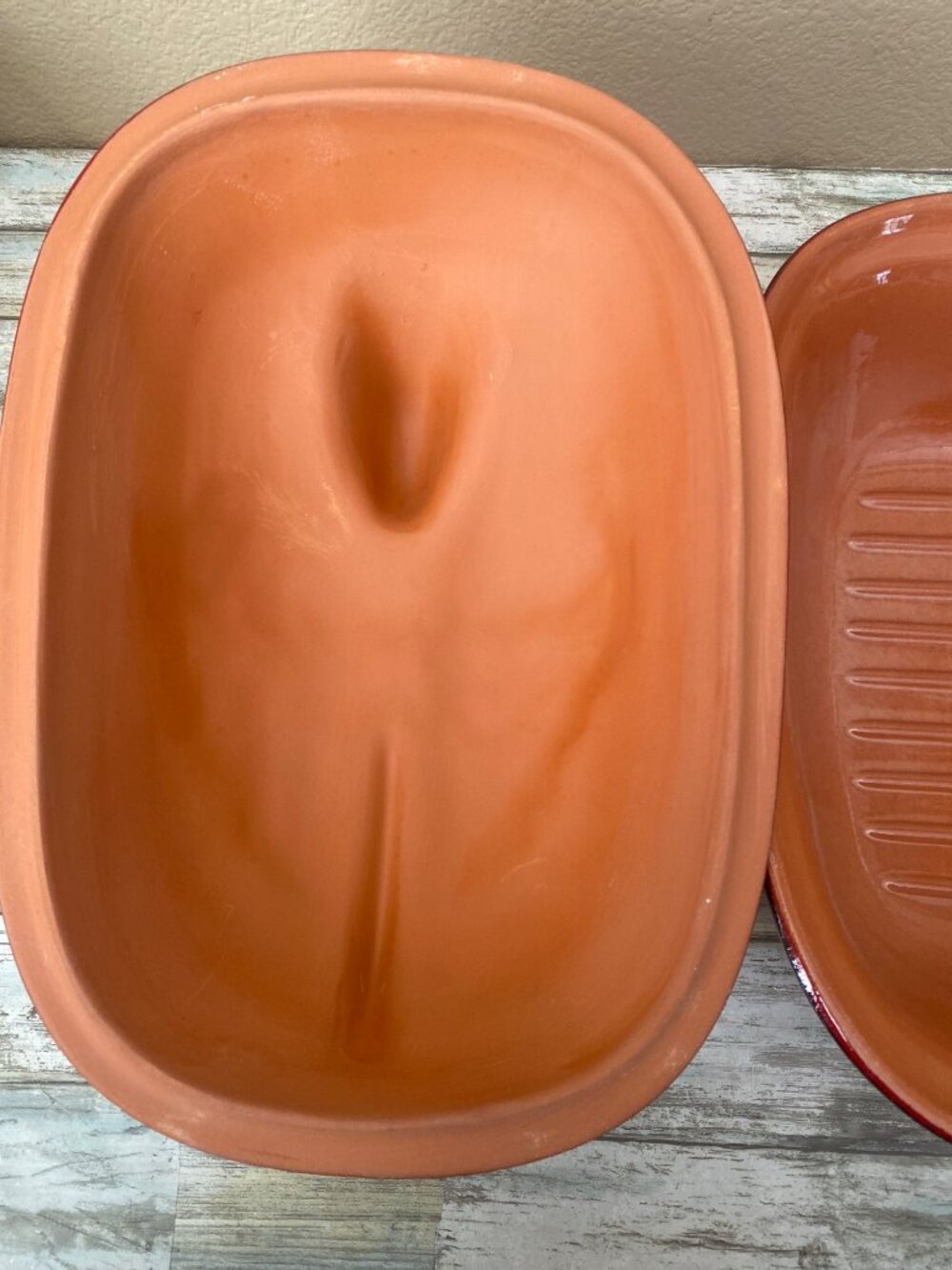 Tabularasa Ceramic Red Hen Roaster Casserole Pan Dish Vintage Italy – No Rack - Picture 8 of 10